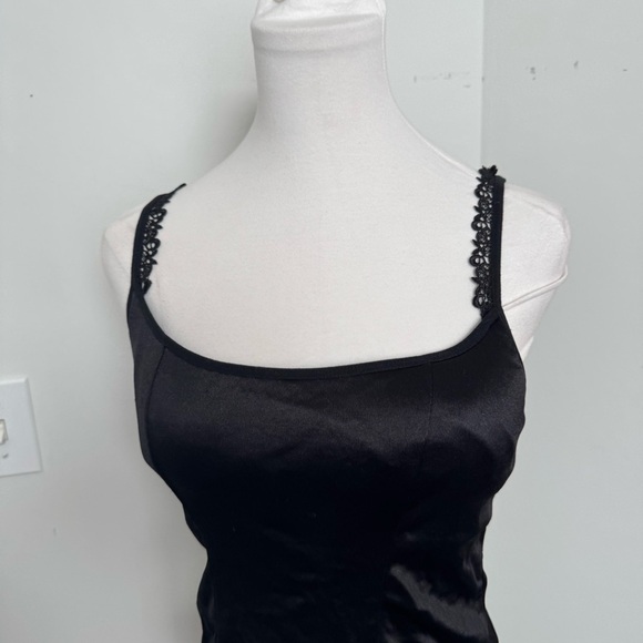Vintage Black satin and lace Women's Top with built in bra goth whimsy fairy S - Picture 4 of 5